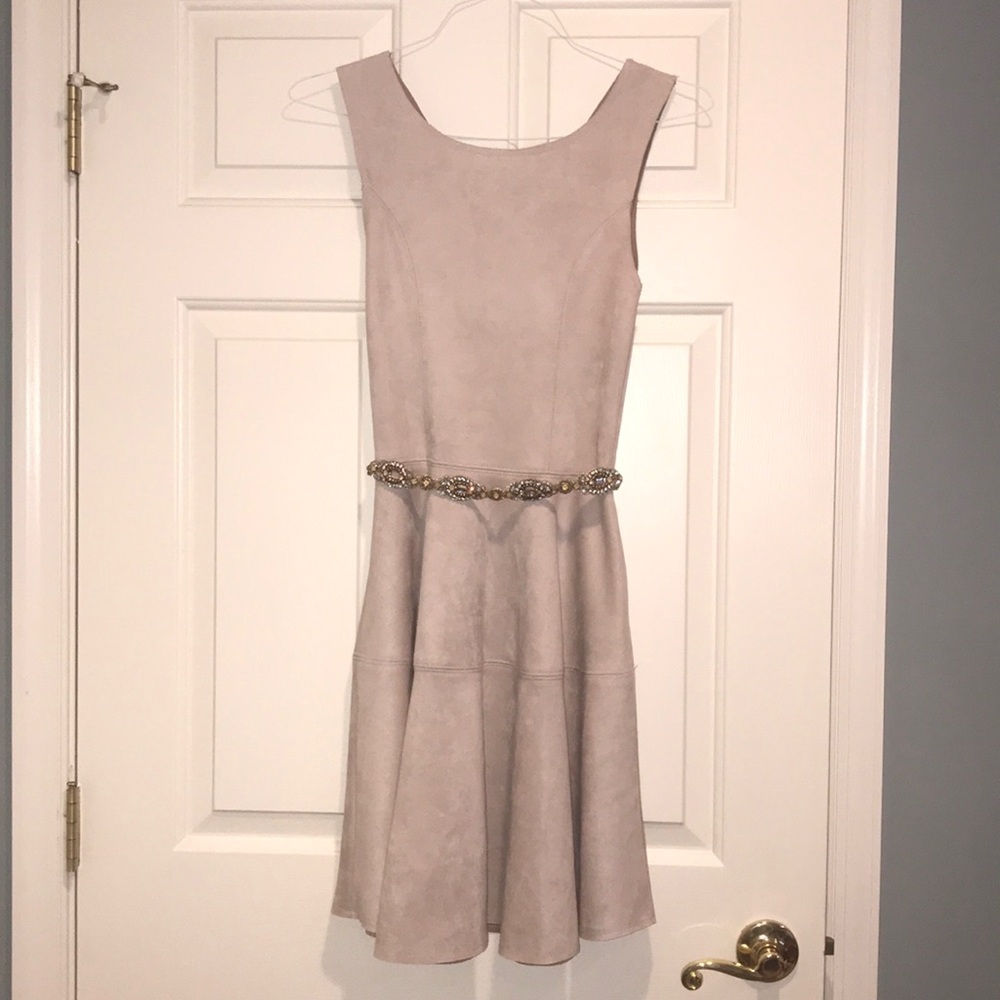 Blue Rain Grey Suede Dress